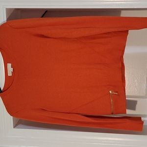 XL MICHAEL KORS orange sweater zippered side